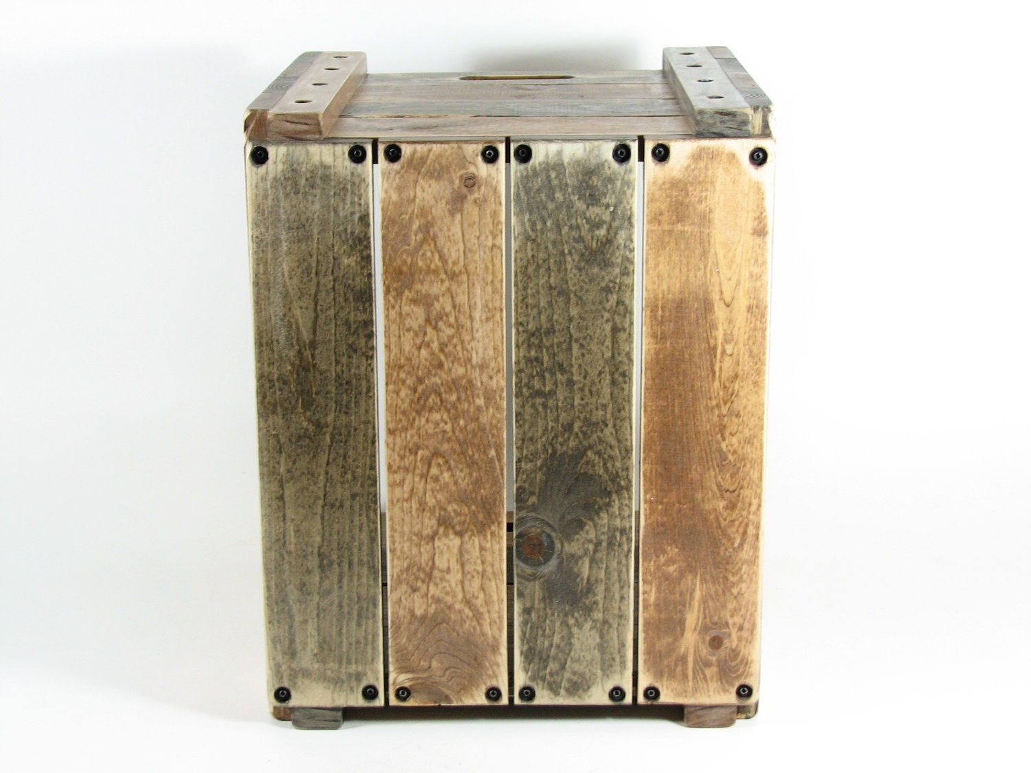 Wood Crate Wooden Box Table Furniture Storage with Two Toned Finish