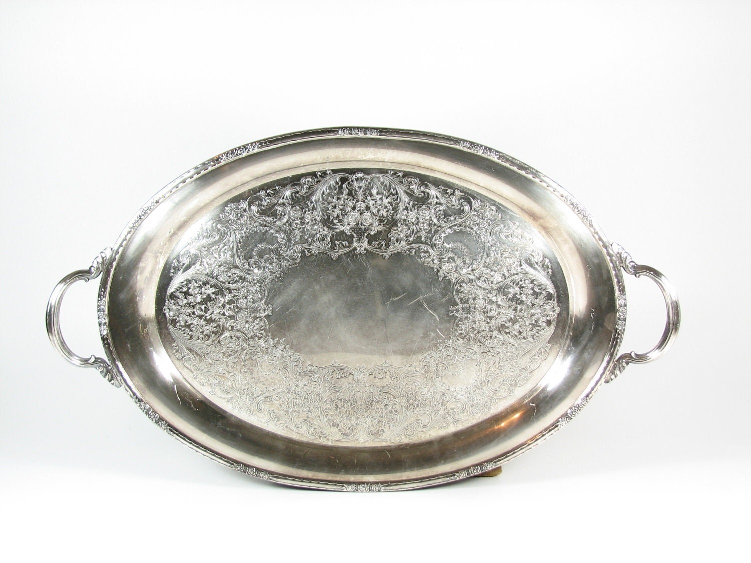 Vintage Silver Tray Platter Silverplate Camille by BridgewoodPlace