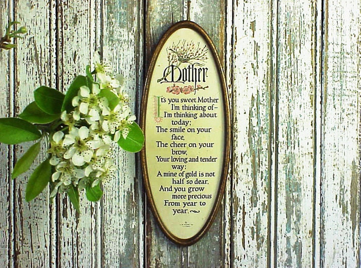 Vintage Mother Day's Oval Wall Plague