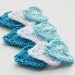 Crochet hearts turquoise blue white