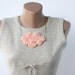 Peach bib fabric  yoyo necklace