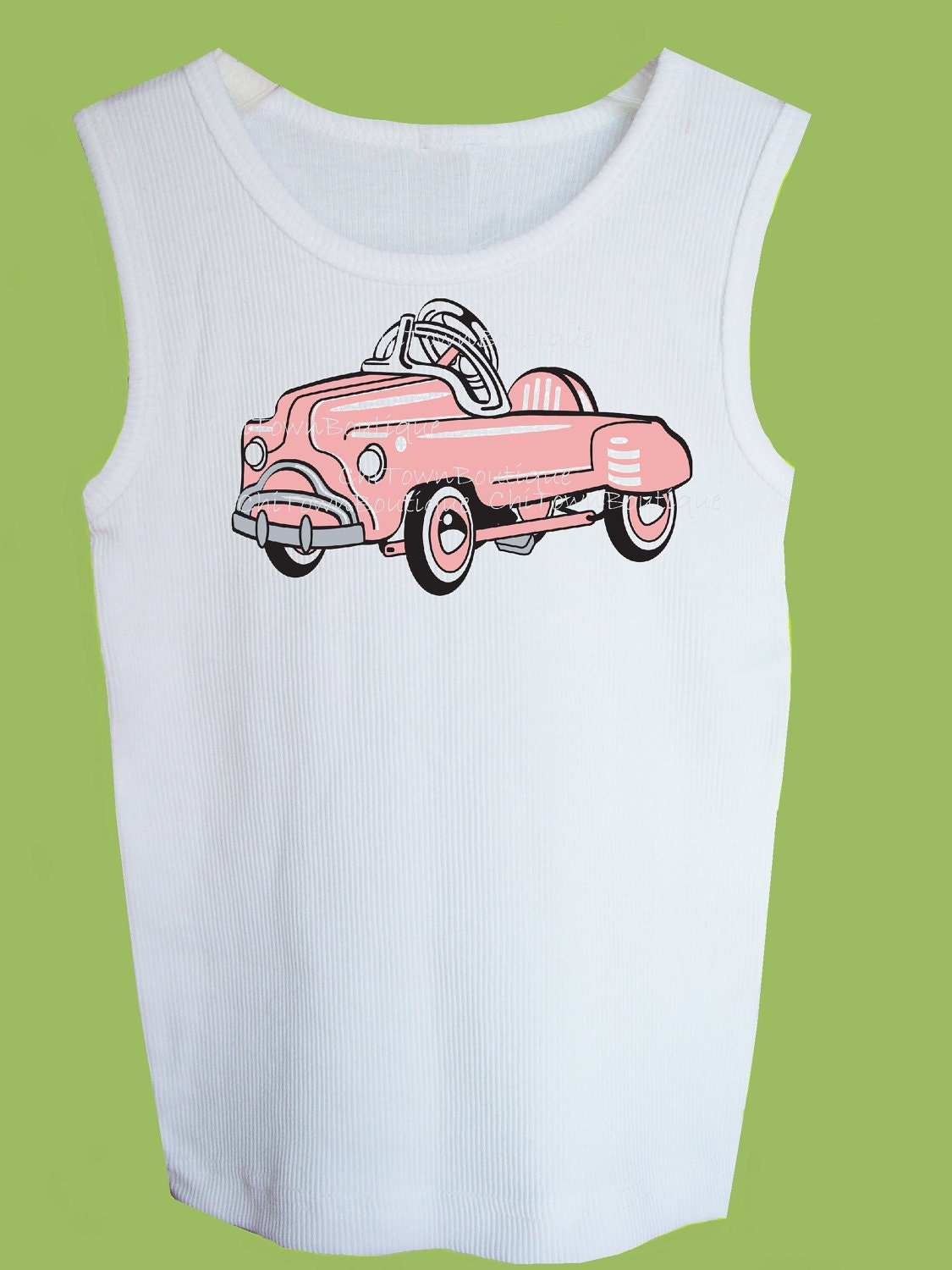 Girls Retro Pink Pedal Car One piece Baby,  Tank, Tee or. Juniors, Womens by ChiTownBoutique.etsy