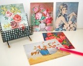 flea market paintings - 5 pretty postcards