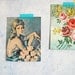 flea market paintings - 5 pretty postcards