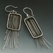 Sterling Silver Wire Mesh Modern Big Dangle Earrings Urban Chic