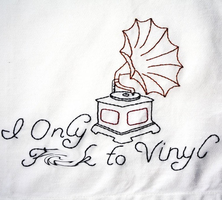 I Only F--- to Vinyl - Mature - Decorative Tidy Cloth - Phonograph, Victrola