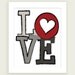 Love Heart - Red, Gray, Black Art Digital Illustration Print - 8x10 (20x25 cm) by ColorBee