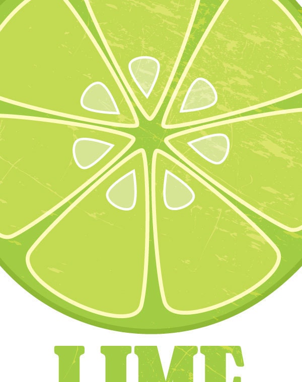 Kitchen Art - Orange Lemon & Lime - 3 Vintage Style Citrus Prints - 8x10 Illustration Prints
