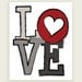 Love Heart - Red, Gray, Black Art Digital Illustration Print - 8x10 (20x25 cm) by ColorBee