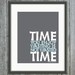 Quote Art: Time You Enjoy Wasting Is Not Wasted Time - John Lennon Typographic Poster Print Sign (Gray Blue & White) - 8x10