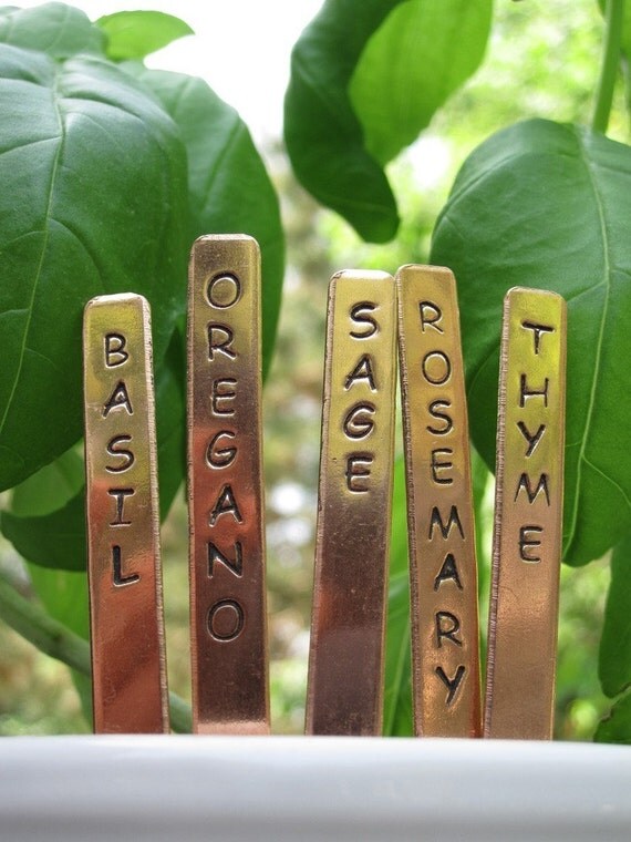 CUSTOM Copper Plant Markers Popsicle Sticks Garden by FoxandMoss