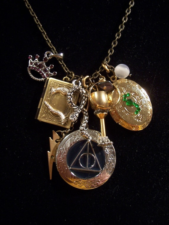 reserved Harry Potter Horcrux Locket necklace..ALL 7 featured silver