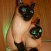 Reserved For Nadine Delgado Retro Cat TV Lamp - Claes Syamese 1954 Dated Vintage Siamese Cats -Made by LeLand Claes.