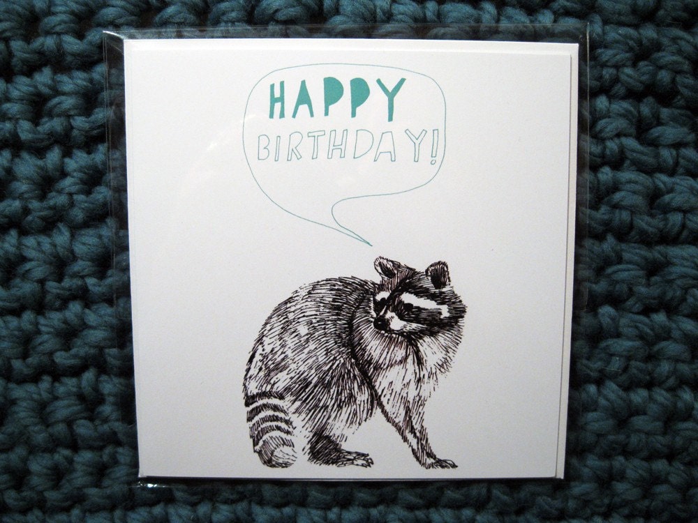 Raccoon Birthday Card