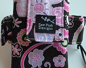 Boho Blossoms Miller Brown Purple Orchid Flowers Fabric Armband Washable Iphone Ipod Touch Gadget Cell Phone Case Pouch Waterproof Lining