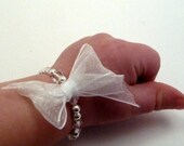 Silver and White Itty Bitty Bracelet