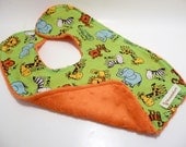Wild Animal Lime and Orange Bib