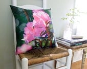 Azalea Print Pillow / Handmade Eco-Friendly / Photographic Print / Pure Linen