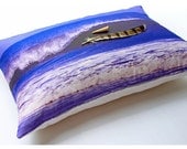 Cobalt Crash. Linen Pillow Case. Eco-Printed. Pillow Cover.  Standard Size Pillow. 17" x 25"