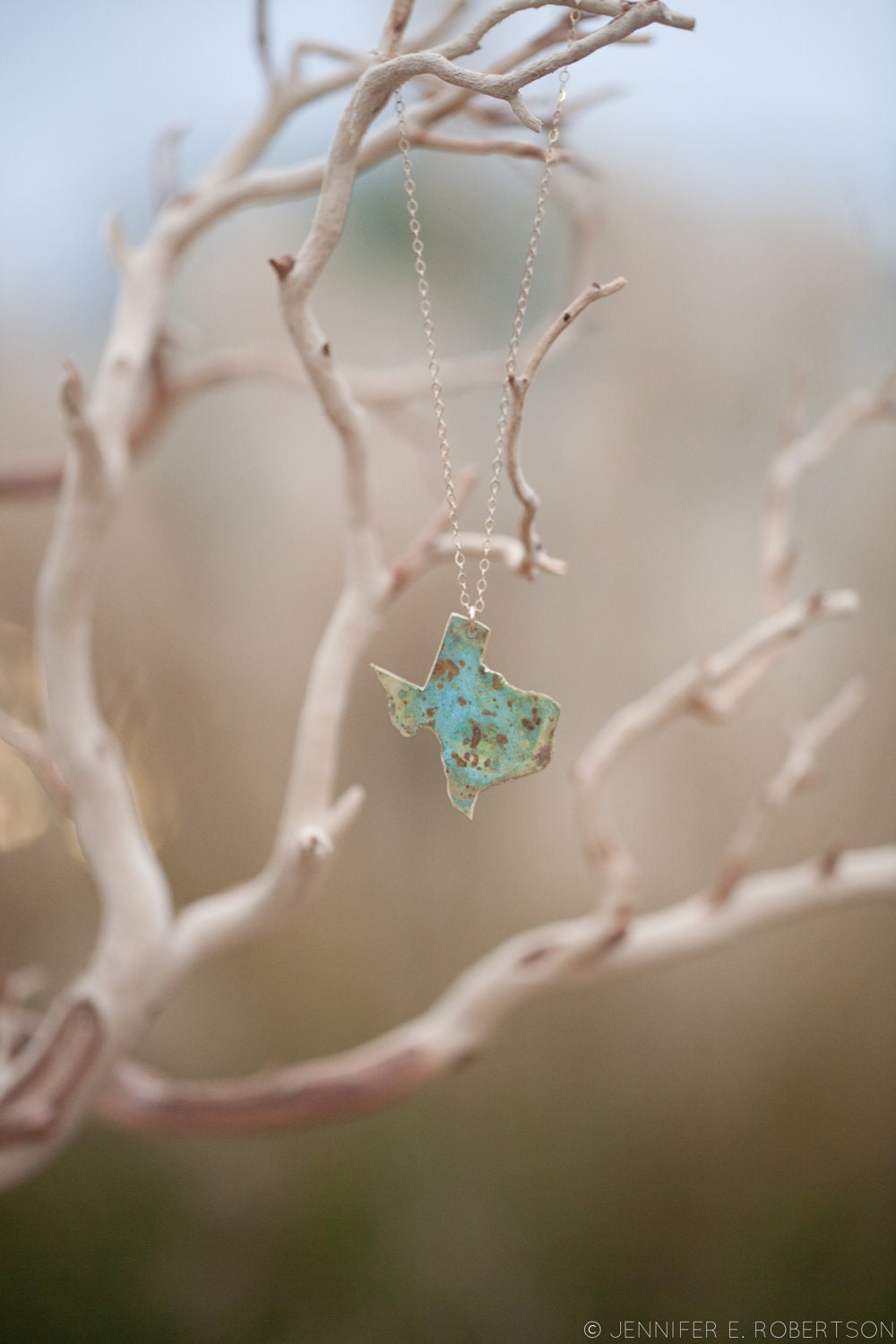 Handcrafted Brass Lone Star Texas Necklace