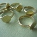 10PCS - Brass Ring Blanks - Unplated - Gold Color - Adjustable - 10mm Pad - Jewelry Findings by ZARDENIA