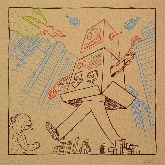 Godzilla vs. Robot art print