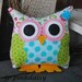 Owl Pillow / Smash Cake Topper /Diaper Cake Topper /toy / pink, lime, aqua, red- Bitty Sami / jp pinkdaisy original