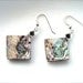 Abalone shell diamond  earrings handmade with sterling wires