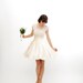 Vintage 1950s Wedding Dress - 50s Short Wedding Dress - Champagne Silk and Lace