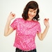 Vintage 1960s Top - 60s Sequin Blouse - Cabaret Pink
