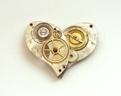 Valentine Steampunk: Wear your Heart on your Anachronistic Garment of Choice (Steampunk Necklace or Brooch)
