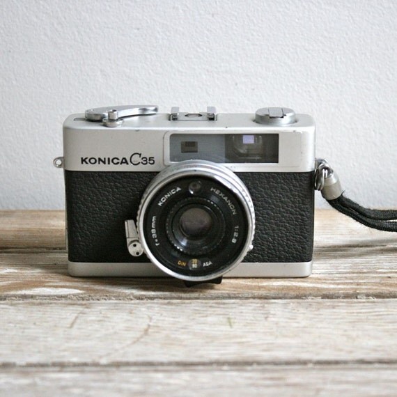 vintage konica c35 35mm film camera by lacklusterco on Etsy