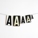 vintage small white metal hanging letters