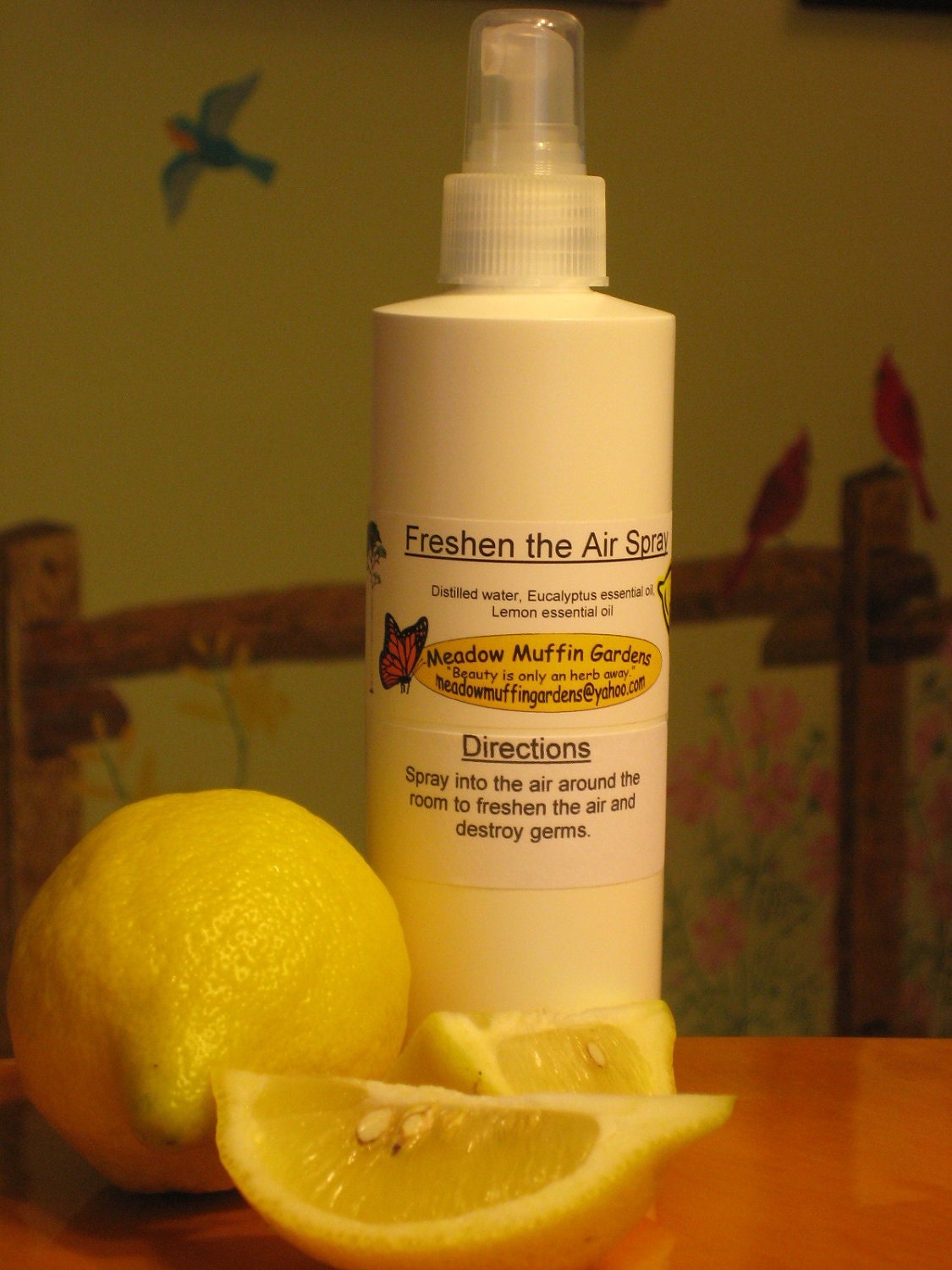 Air, Linen Spray, Eco Friendly Lemon and Eucalyptus Room Freshener, Germ Fighting Non-Aerosol Spray