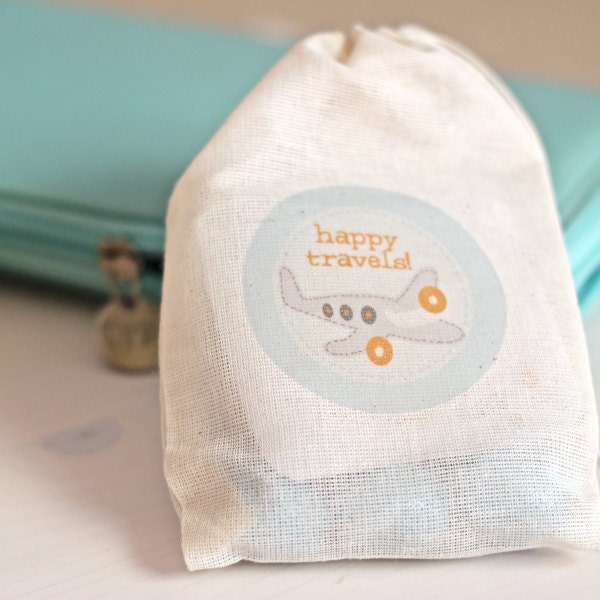 16 X PLANE Travel Muslin Bags with Note