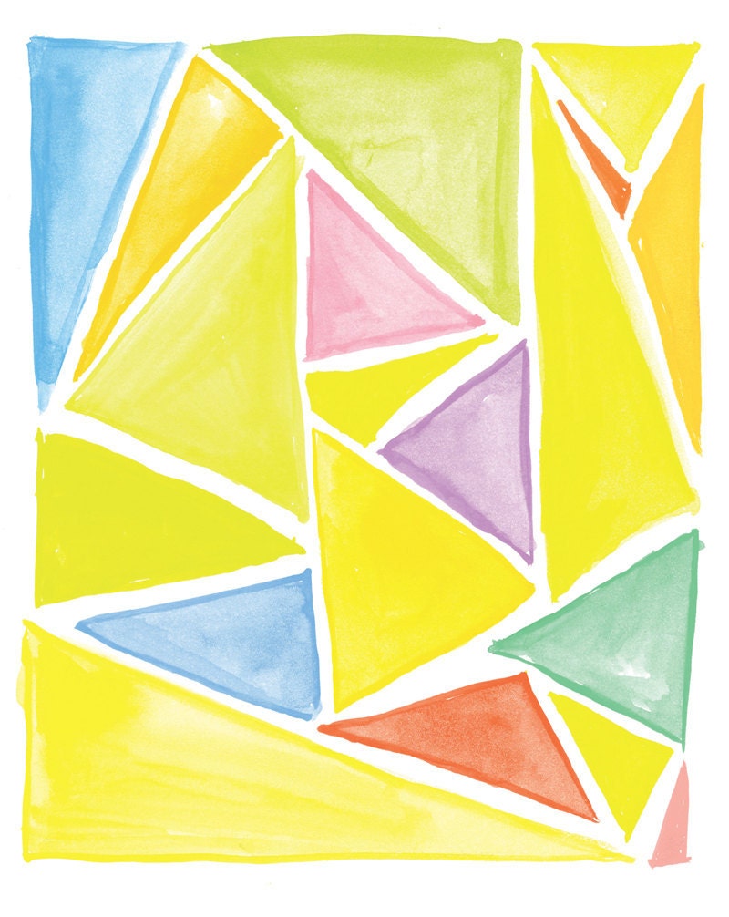 Triangles Watercolor Art Print