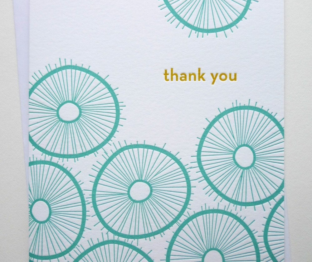 Letterpress Greeting Card - Organic Thank You