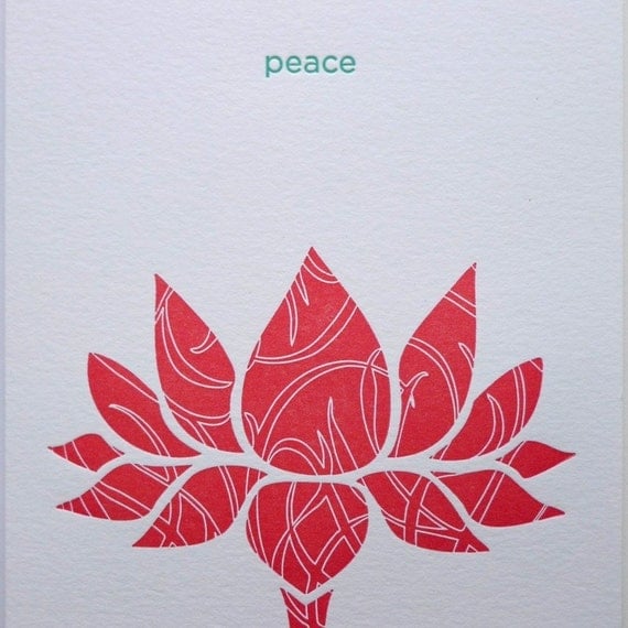 Letterpress Greeting Card - Lotus Flower