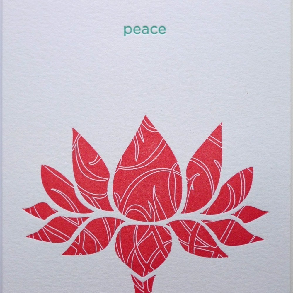 Letterpress Greeting Card - Lotus Flower