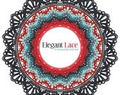Circle Frames - Elegant Lace - in Turquoise and Red