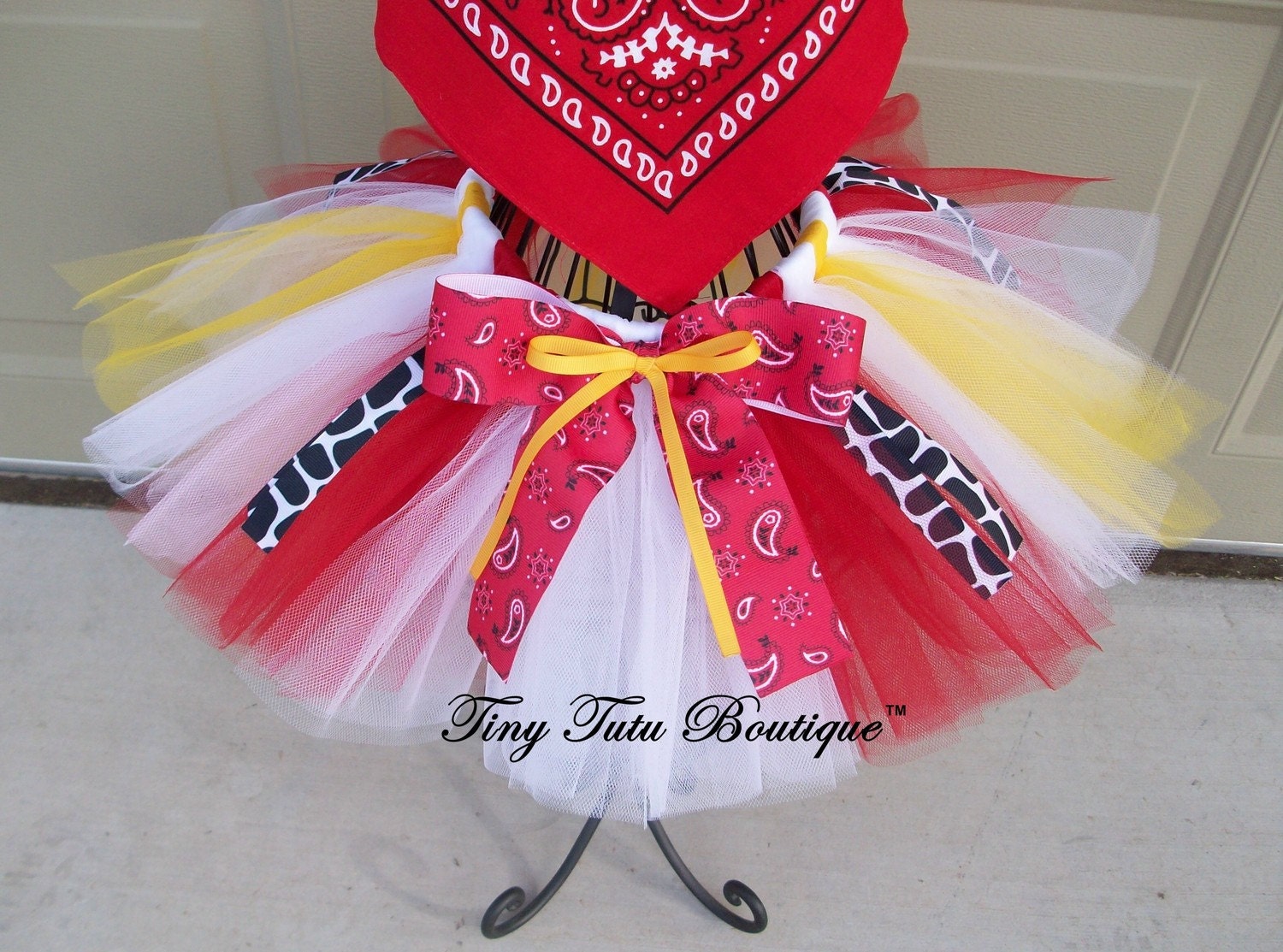 Jesse the Cowgirl- Red,White,Yellow baby/child Tutu Set- 2T/3T, 4T/5T
