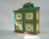 Painted Garden Chest with 4 Drawers