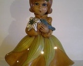 Vintage Bedside Lamp Girl With Glowing Skirt