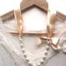 Carrie Bradshaw Inspired Pearl Necklace In Peach Cream Satin Ribbon