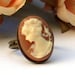 Ring - Vintage Ring Caramel Brown Cameo Vintage Style Ring