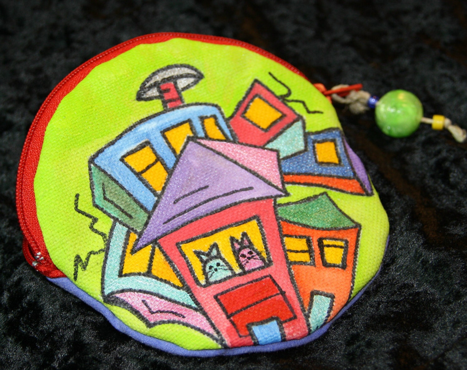 Hand Painted Designer Coin Purse