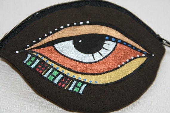 Coin Purse Egyptian Inspired Hand Painted - Nuri