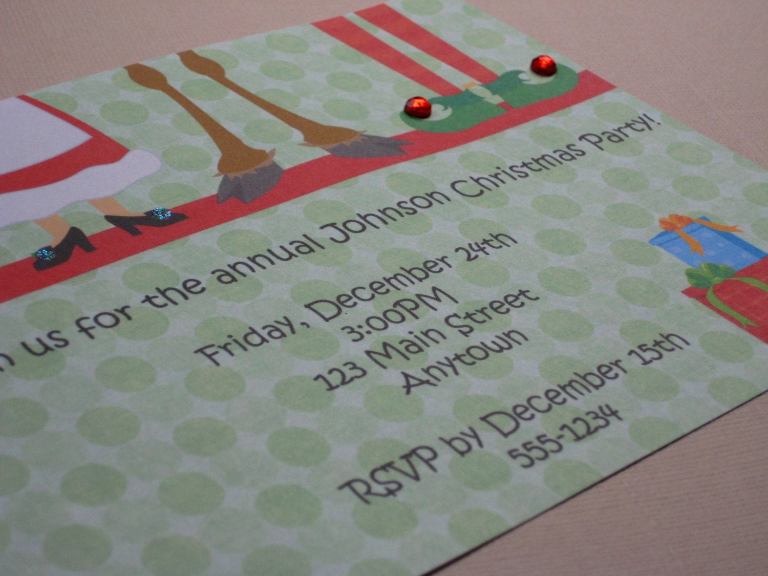 Jolly Feet...Personalized Christmas Holiday Party Invitations Il_570xn