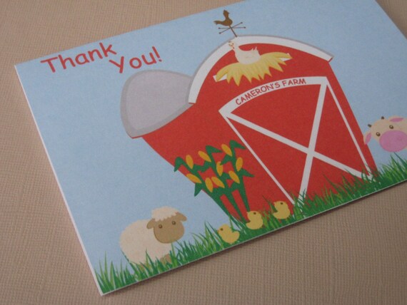 Farm Party Custom Thank You Notes - My Little Farmer Collection from Tea Party Designs Il_570xn