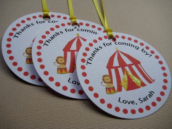 Under the Big Top...Personalized Circus Party Favor Tags Il_570xn